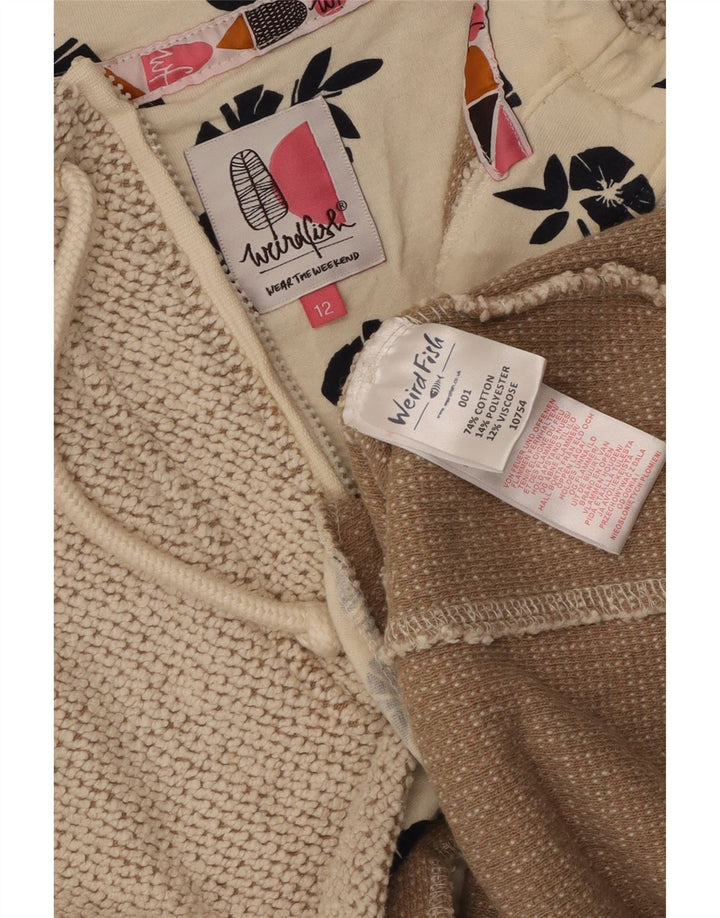Felpa con collo con zip da donna Weird Fish UK 12 Cotone grigio medio