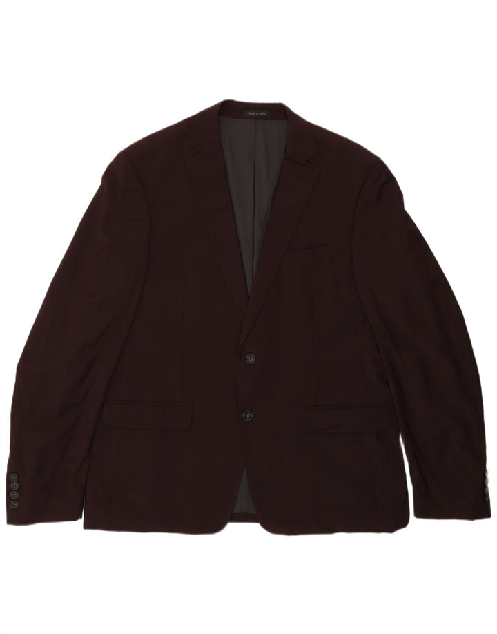 Giacca blazer a 2 bottoni vestibilità regolare da uomo Calvin Klein UK 44 2XL Borgogna