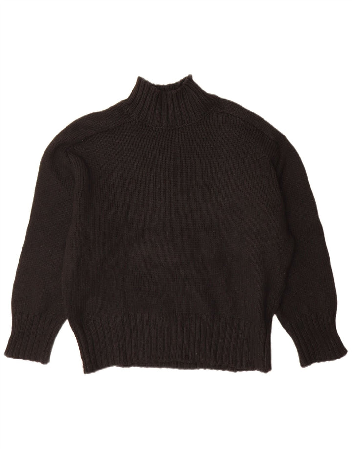 Maglione maglione oversize con collo dolcevita da donna Zara UK 14 medio nero