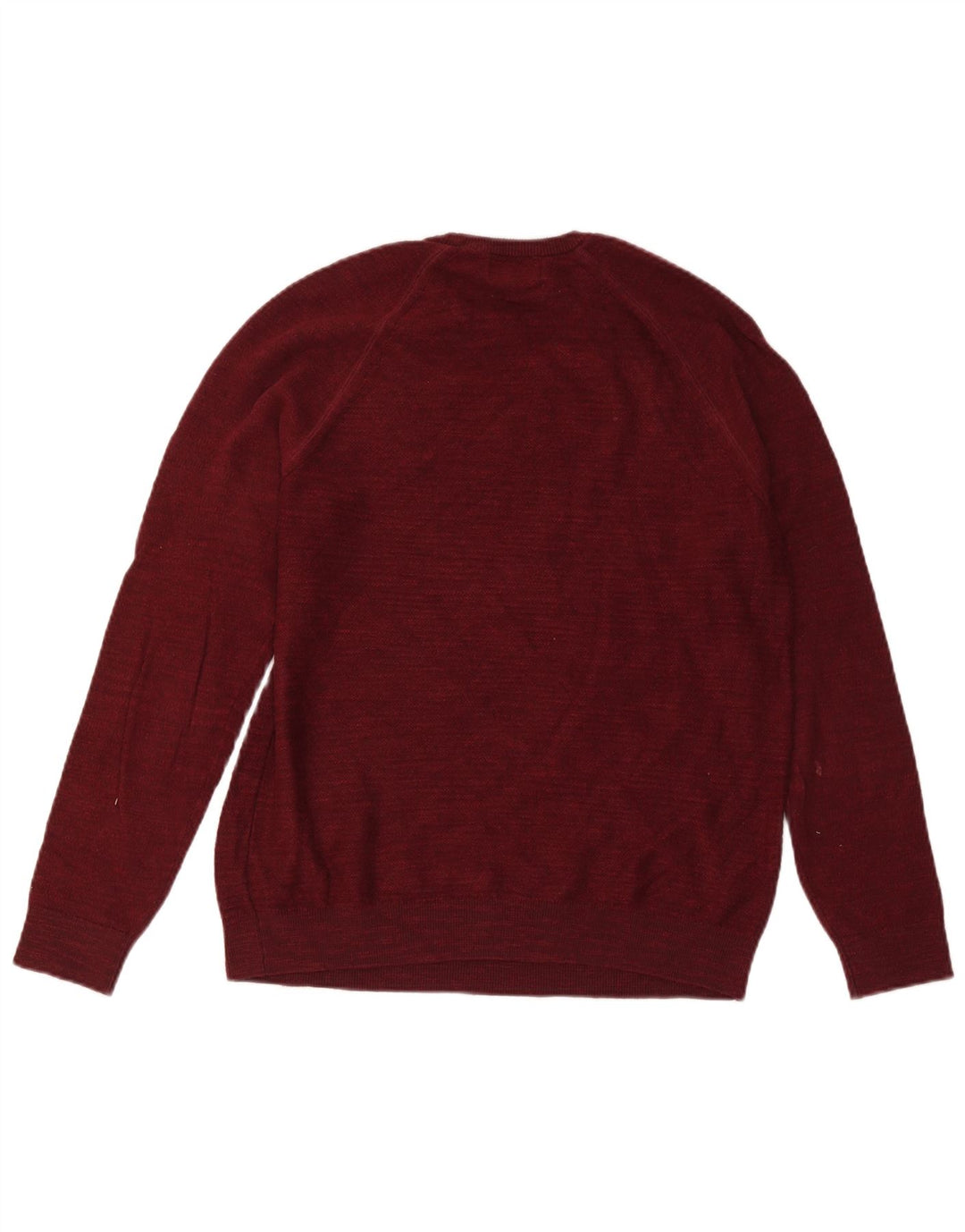 Maglione maglione girocollo da uomo Marks & Spencer in cotone bordeaux medio