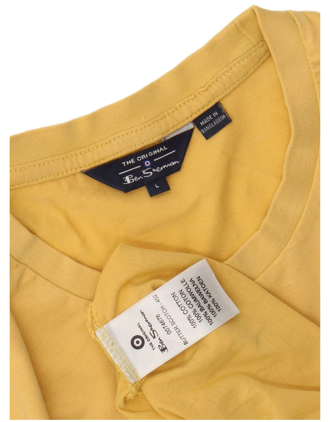 T-shirt da uomo BEN SHERMAN Top in cotone a righe gialle grandi