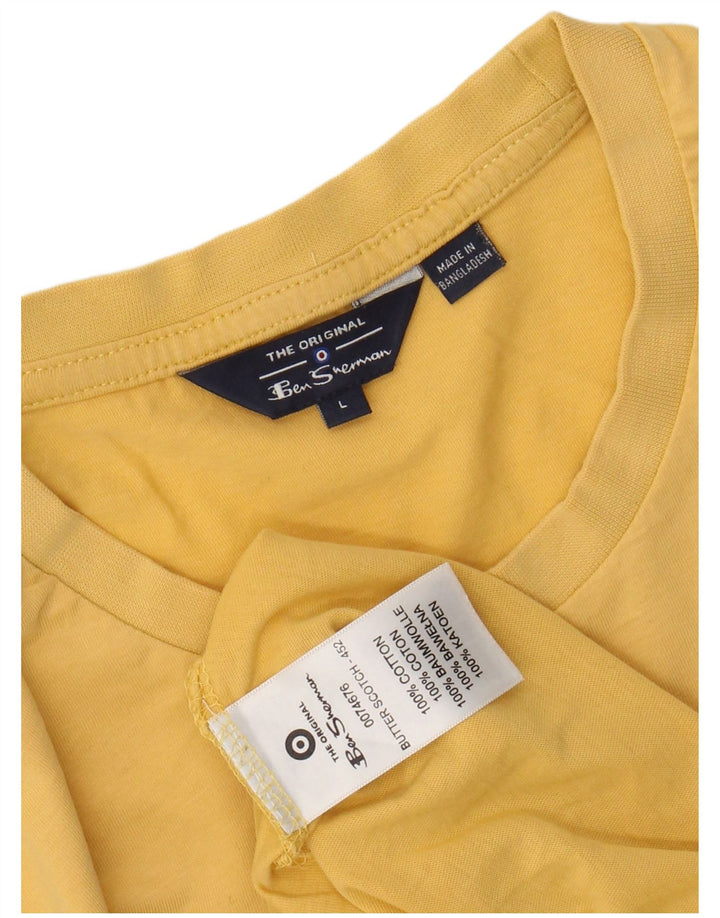 T-shirt da uomo BEN SHERMAN Top in cotone a righe gialle grandi