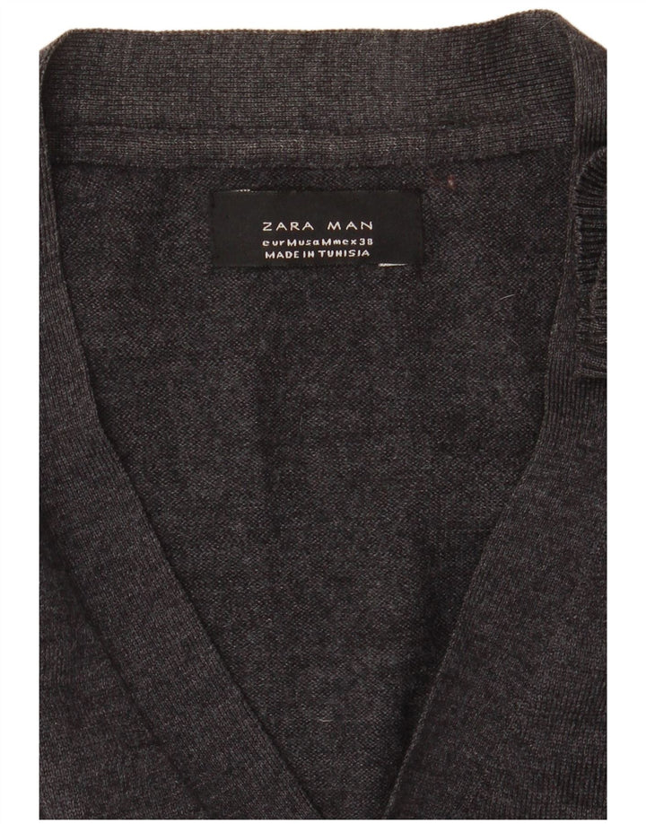 Maglione cardigan da uomo Zara grigio medio