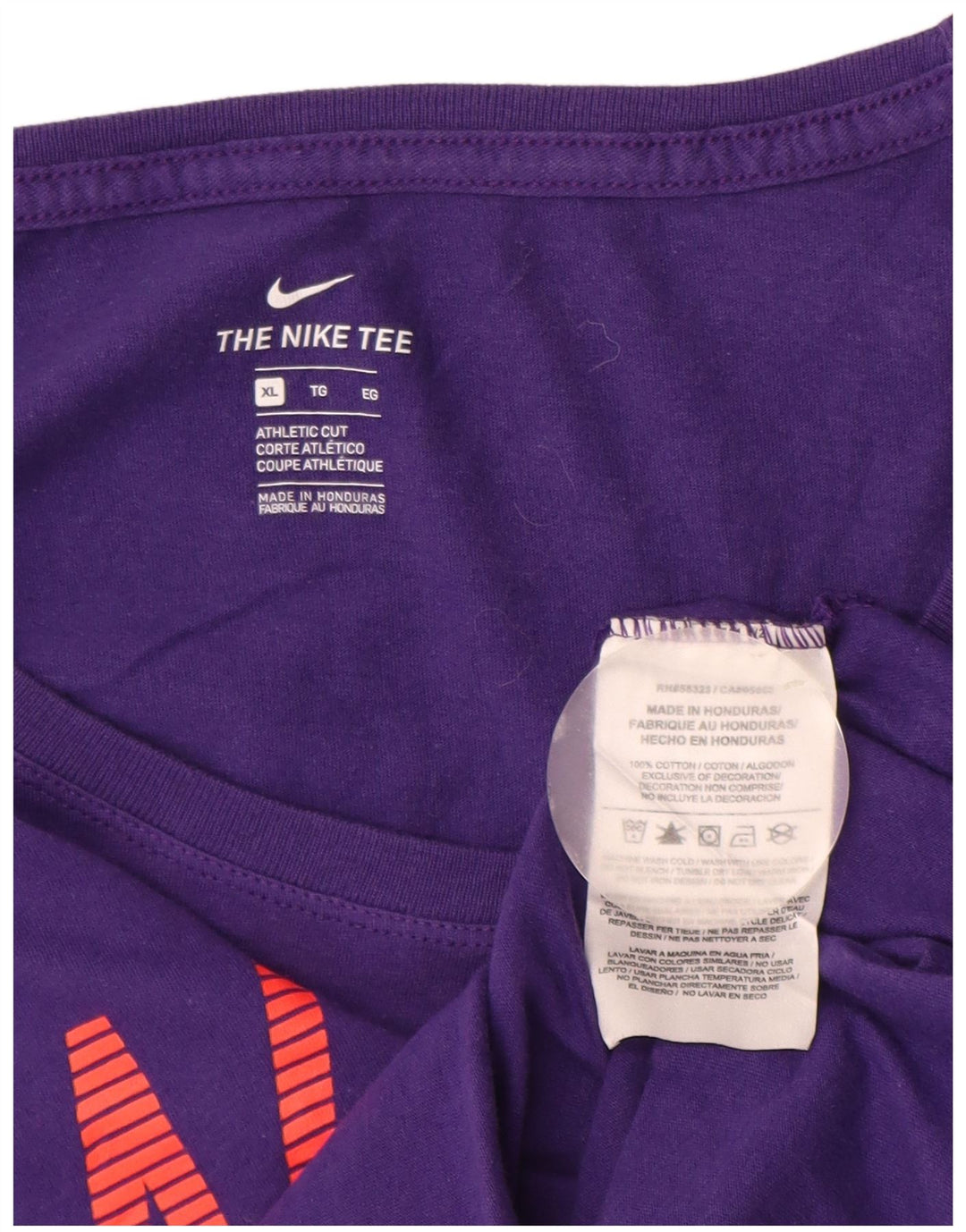 T-shirt grafica NIKE da donna con taglio atletico, taglia UK 18 XL, cotone viola
