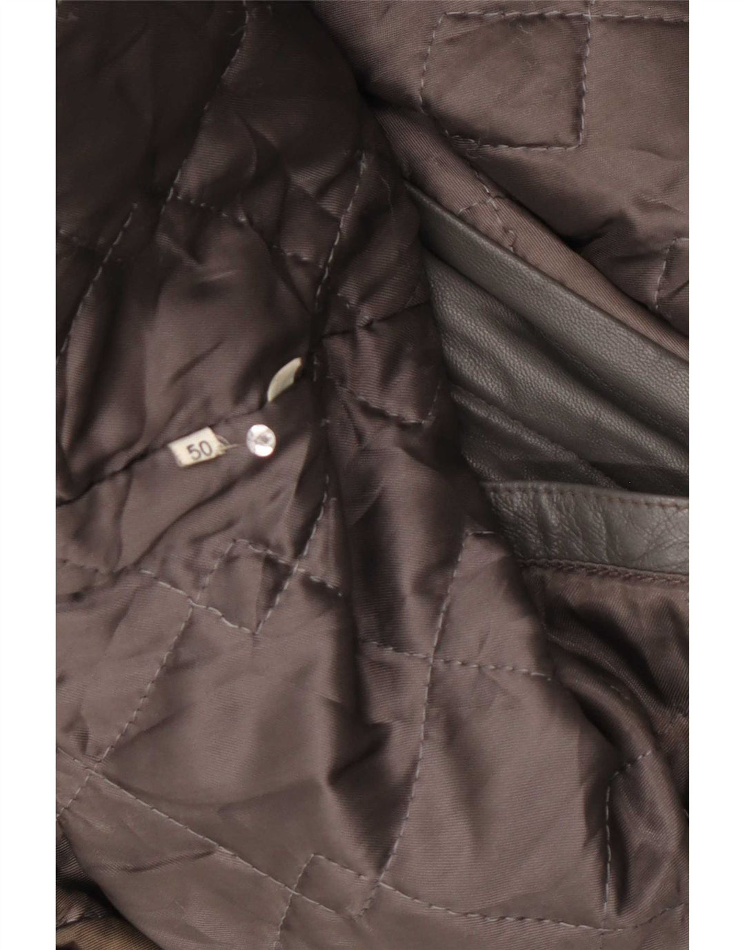 Giacca in pelle vintage da uomo IT 50 grande grigia