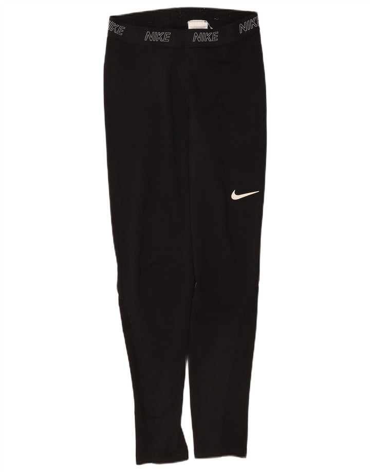 Leggings grafici Nike Dri Fit da donna UK 12 medio nero poliestere