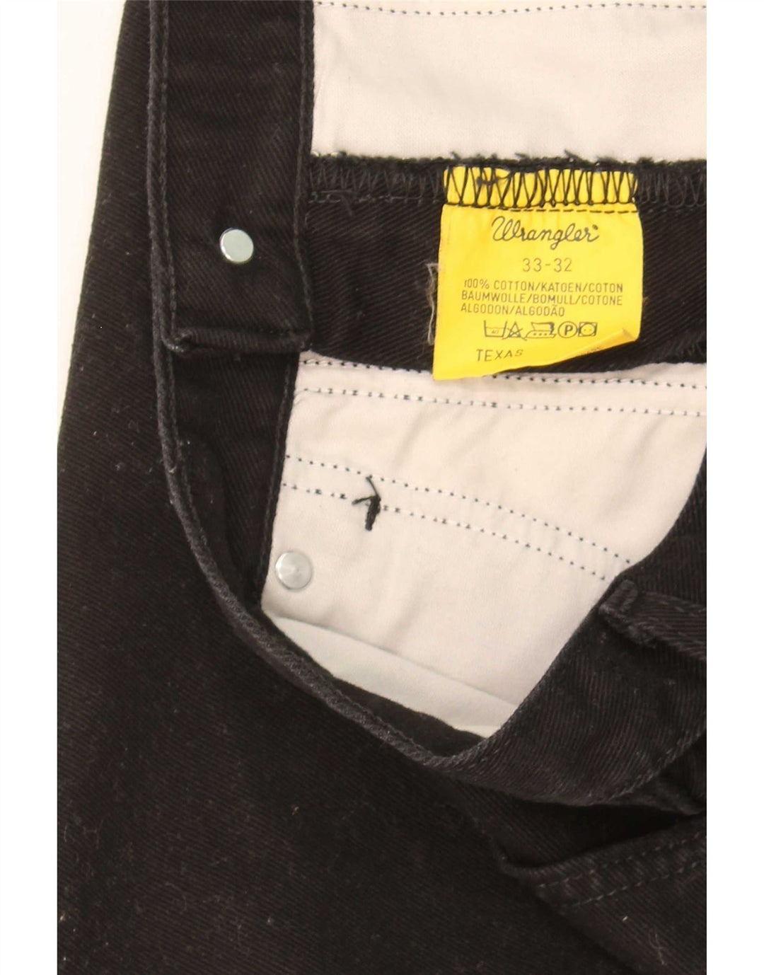 Jeans dritti da uomo Wrangler Texas W33 L32 cotone nero