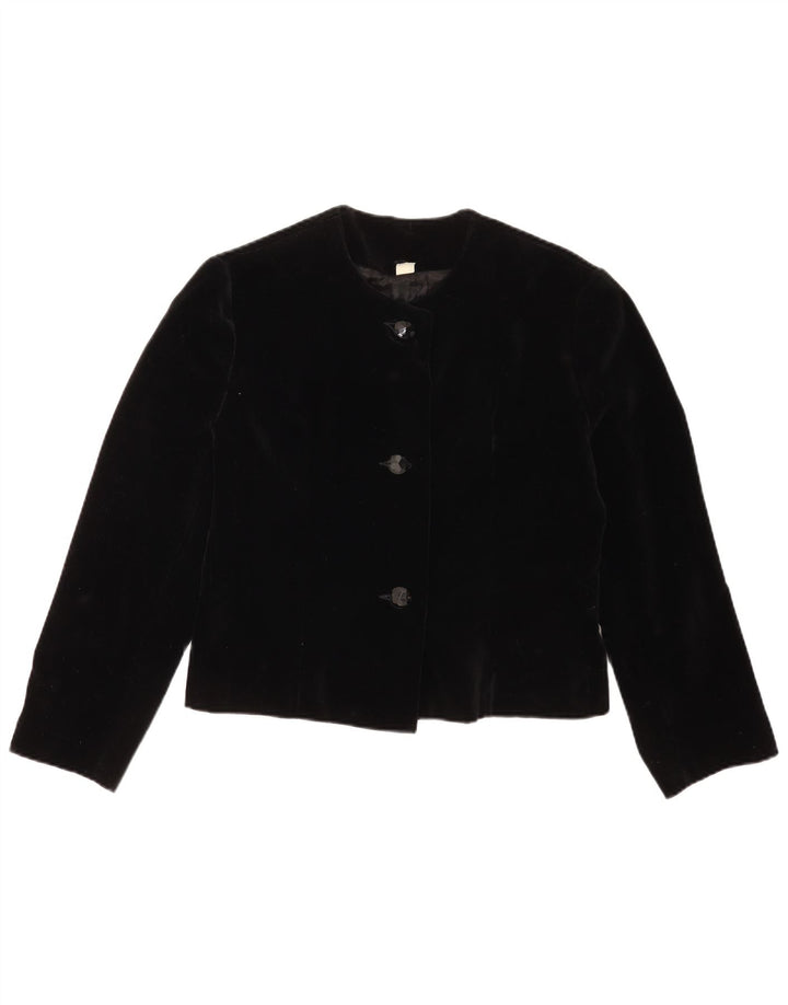 Giacca blazer vintage da donna a 3 bottoni IT 44 cotone nero medio