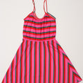 VINTAGE Womens Sundress UK 8 Small Pink Striped Vintage Vintage and Second-Hand Vintage from Messina Hembry 