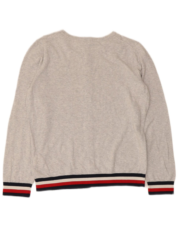 Maglione cardigan da donna Tommy Hilfiger UK 14 Grigio medio a righe