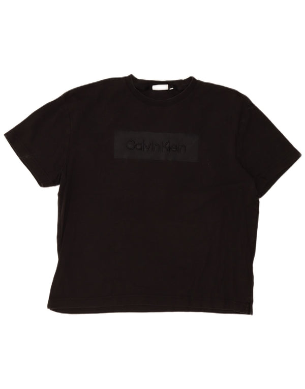 T-shirt grafica da uomo Comfort Fit Calvin Klein Top XL in cotone nero