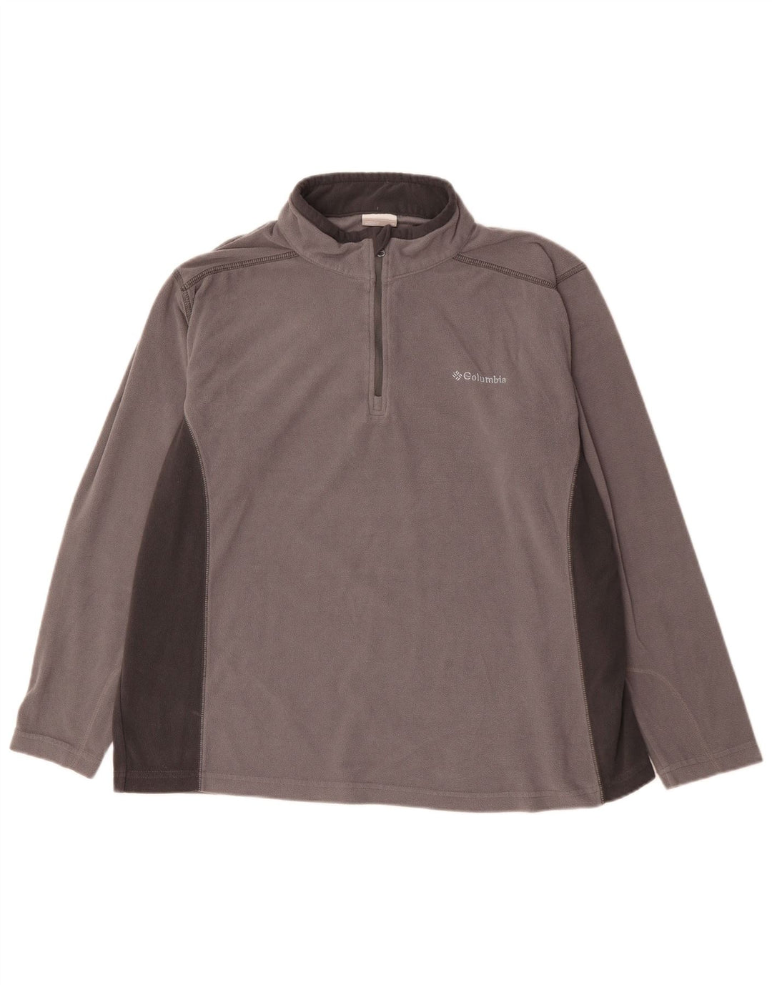 Maglione in pile Columbia da uomo con zip e collo XL in poliestere color block grigio