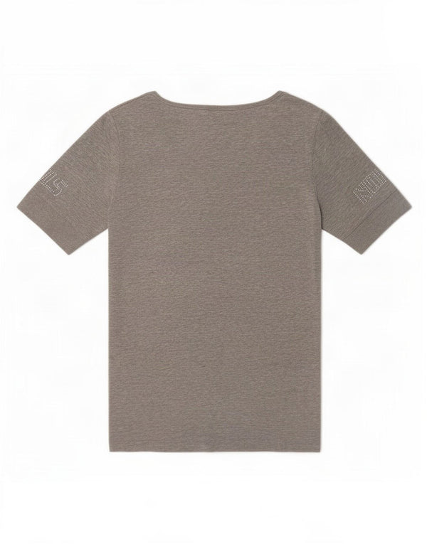 North Sails Womens Graphic T-Shirt Top UK 12 Medium Grey Flecked Cotton