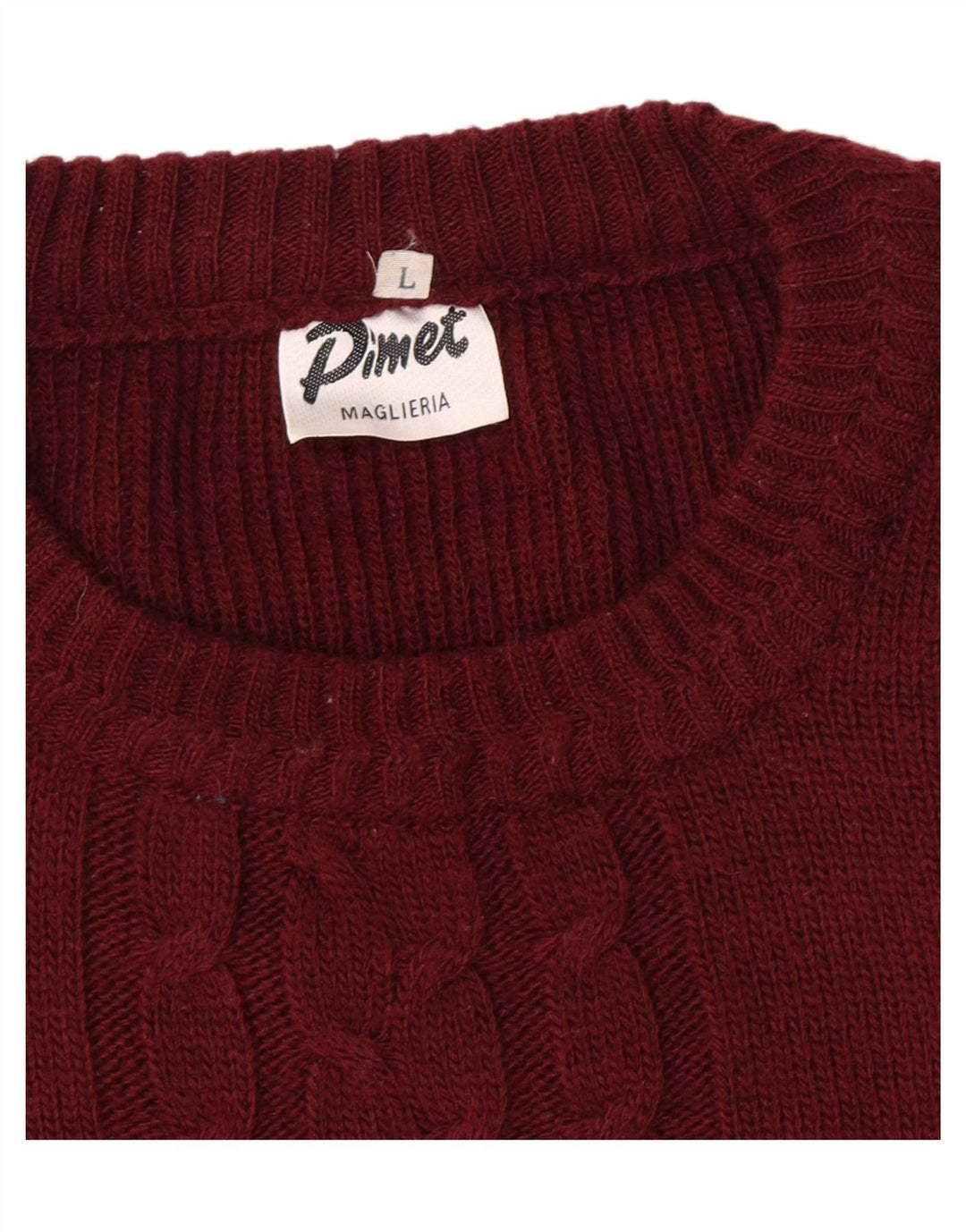 Pimet Maglione girocollo da uomo girocollo grande bordeaux geometrico