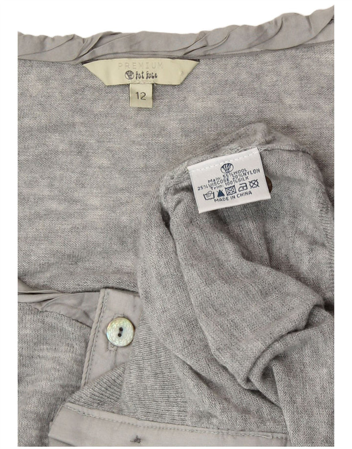 Maglione cardigan da donna Fat Face UK 12 Lana grigio medio