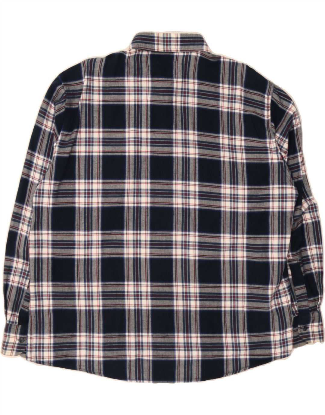 SEA BARRIER Mens Flannel Shirt XL Navy Blue Check Cotton Vintage Sea Barrier and Second-Hand Sea Barrier from Messina Hembry 