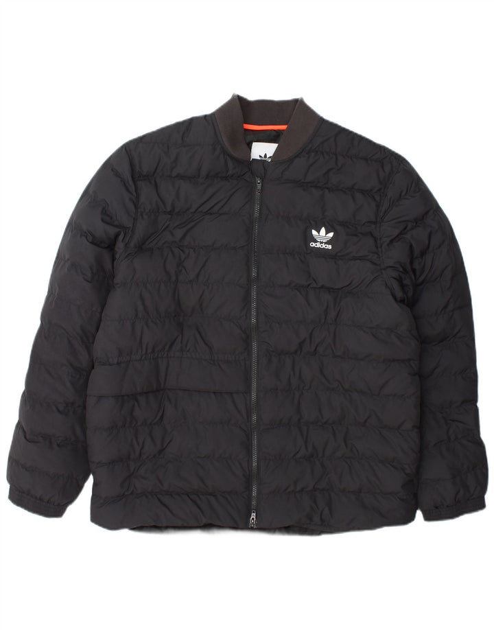 Giacca imbottita bomber da uomo Adidas UK 38 Poliestere grigio medio