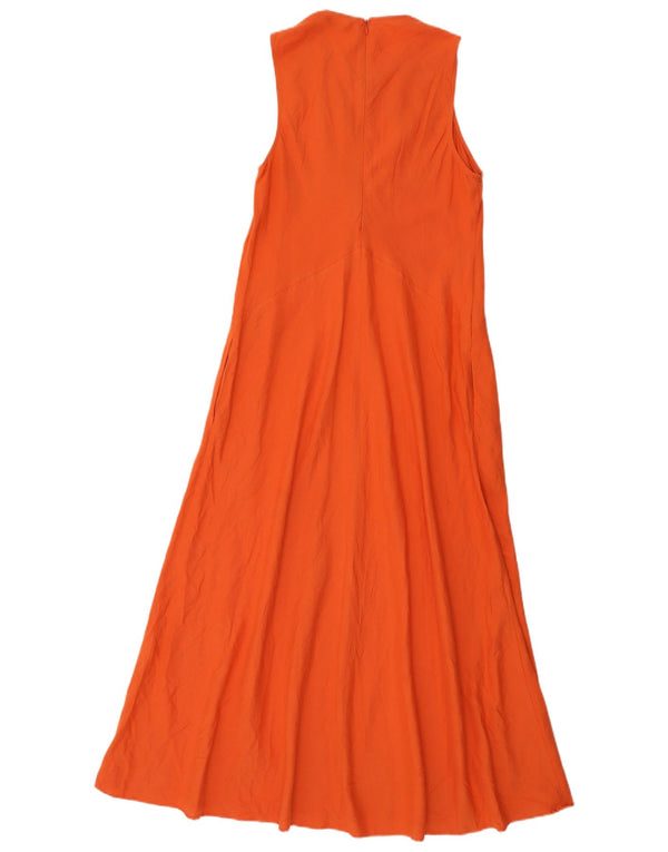 Abito a trapezio senza maniche da donna Zara UK 12 Lino arancione medio