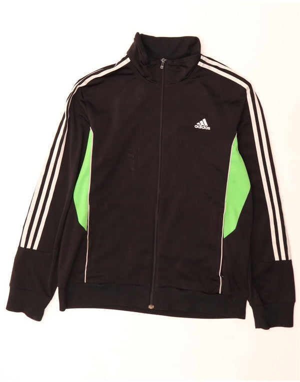 Giacca da tuta da uomo Adidas UK 42/44 Large Nero Colourblock Poliestere