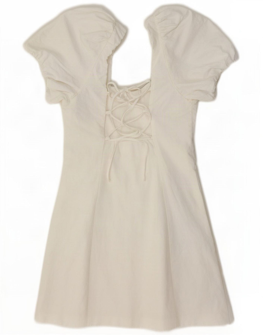 Mini abito con spalle scoperte Zara da donna UK 8 piccolo in viscosa bianca