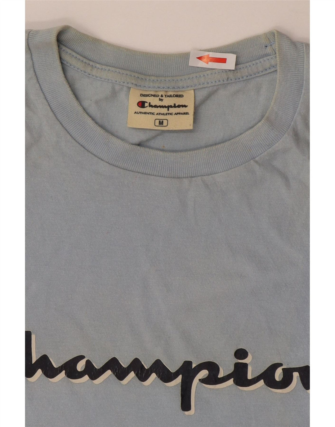 T-shirt grafica da uomo Champion Top in cotone a righe blu medio