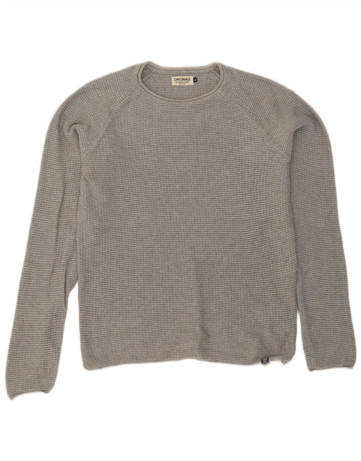 JACK & JONES Maglione maglione girocollo da uomo XL in cotone grigio