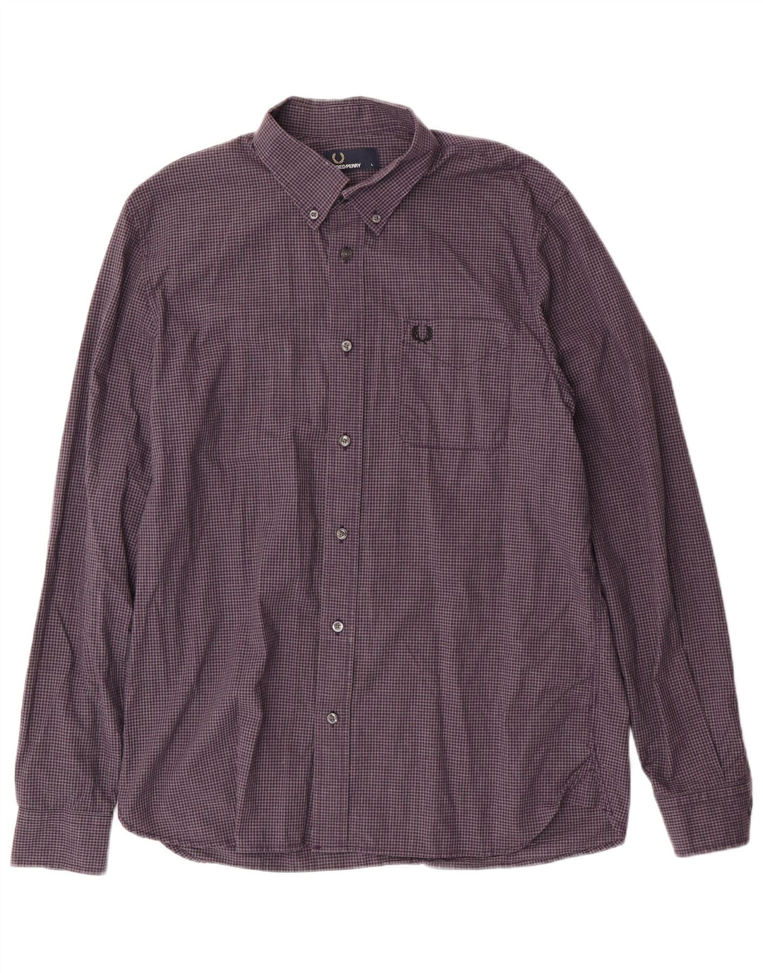 FRED PERRY Camicia da uomo grande in cotone a quadretti viola