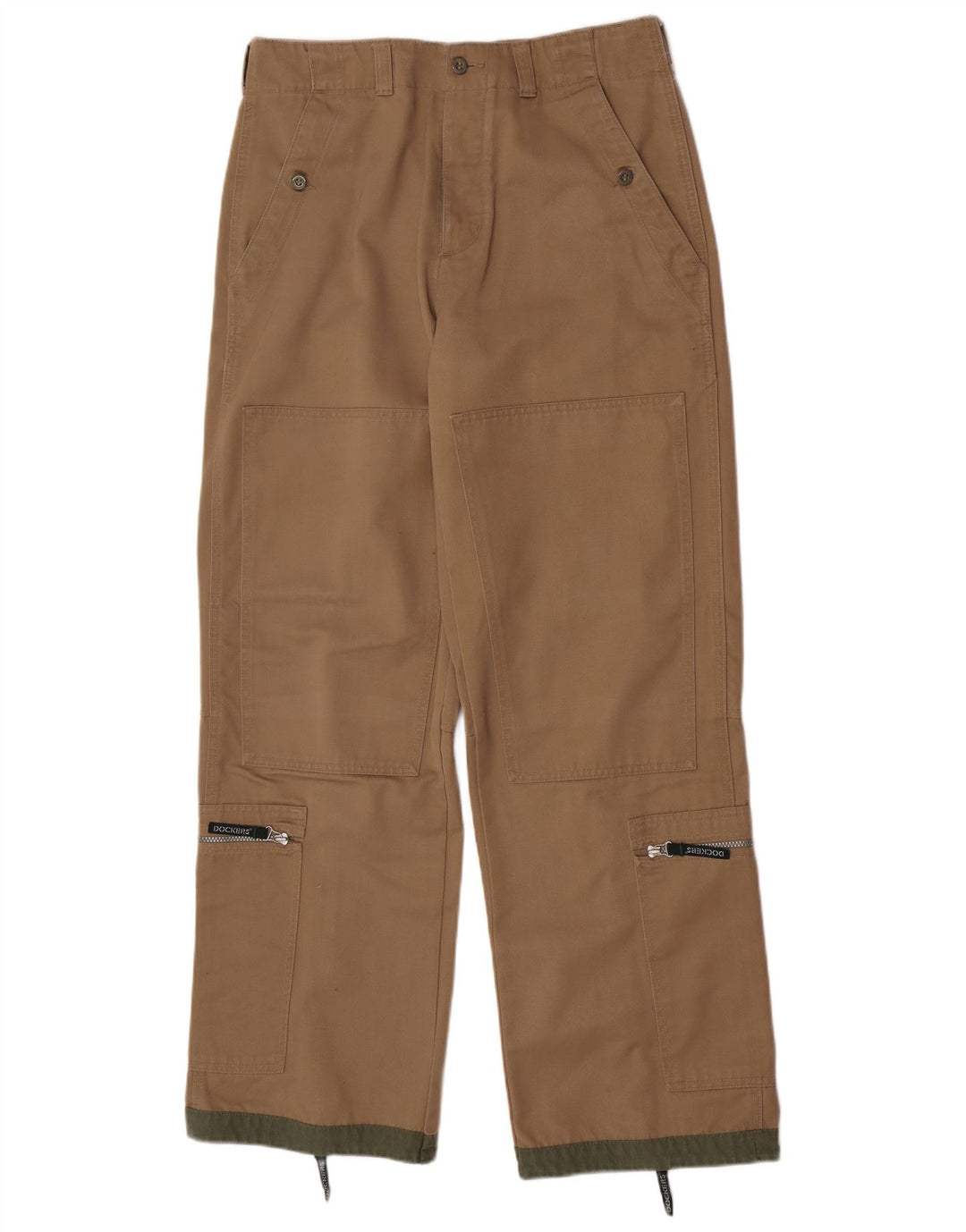 Pantaloni cargo dritti color kaki da uomo Dockers W34 L34 poliestere beige