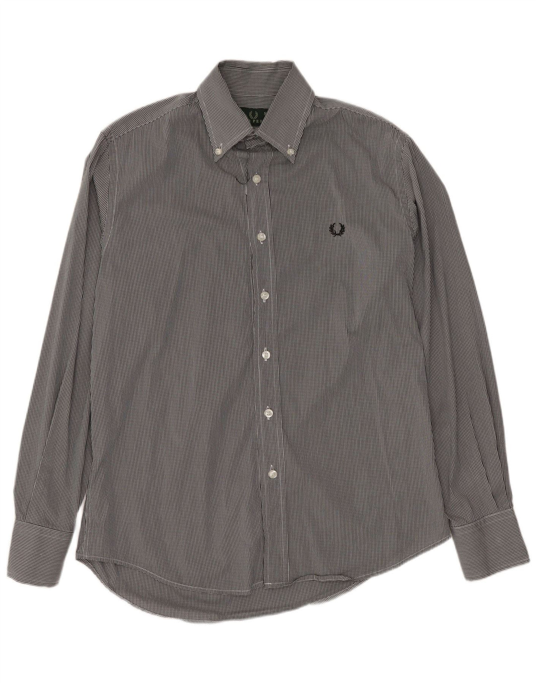 FRED PERRY Camicia da uomo piccola a quadretti nera