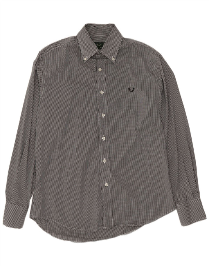 FRED PERRY Camicia da uomo piccola a quadretti nera