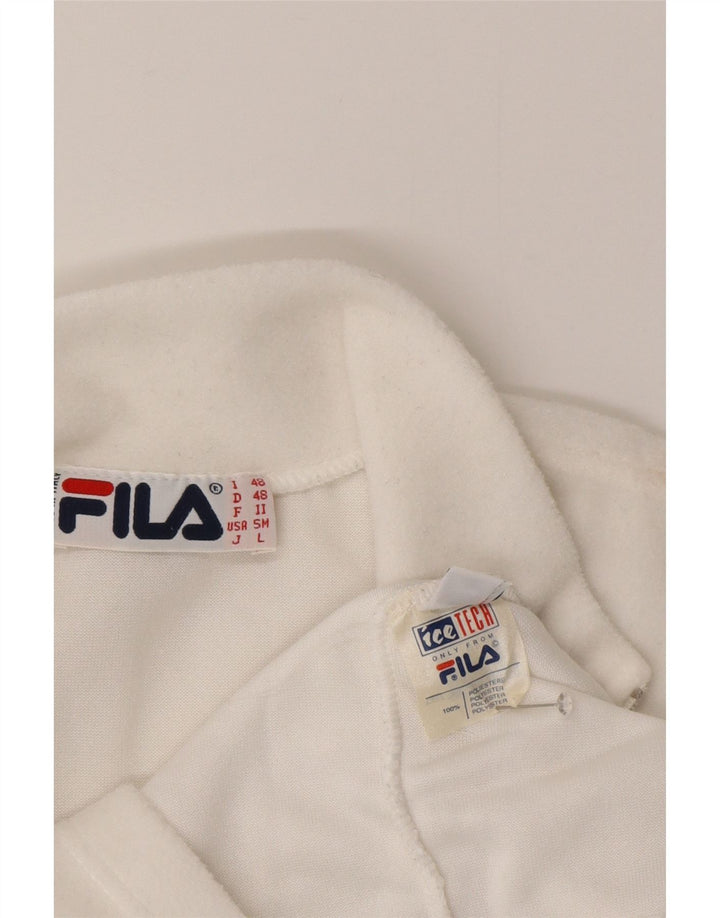 Maglione in pile da uomo Fila con zip e collo IT 48 poliestere bianco medio