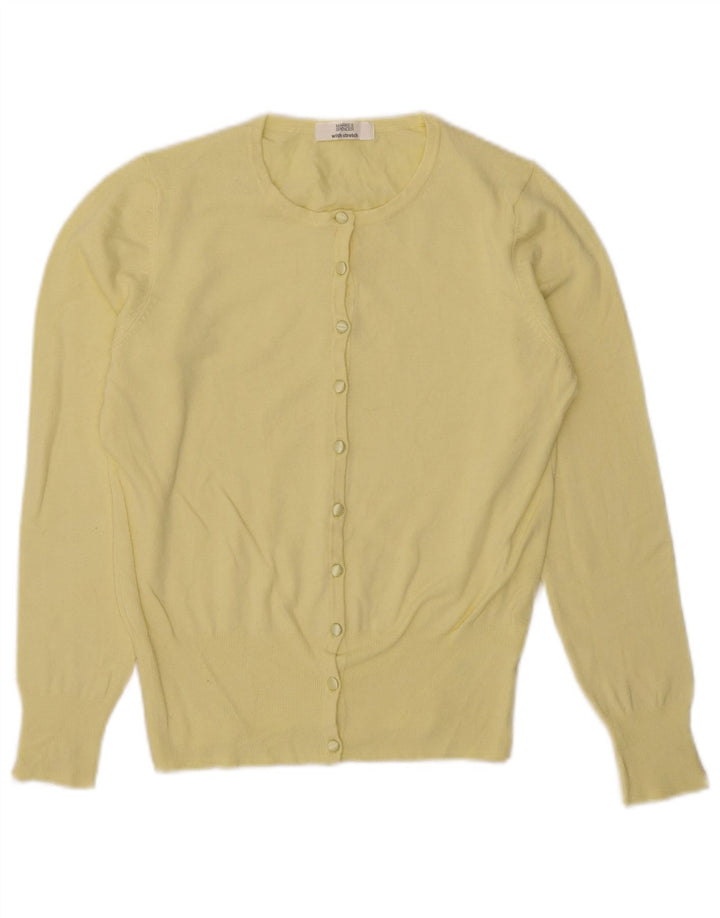 Maglione cardigan da donna Marks & Spencer UK 12 Viscosa giallo medio