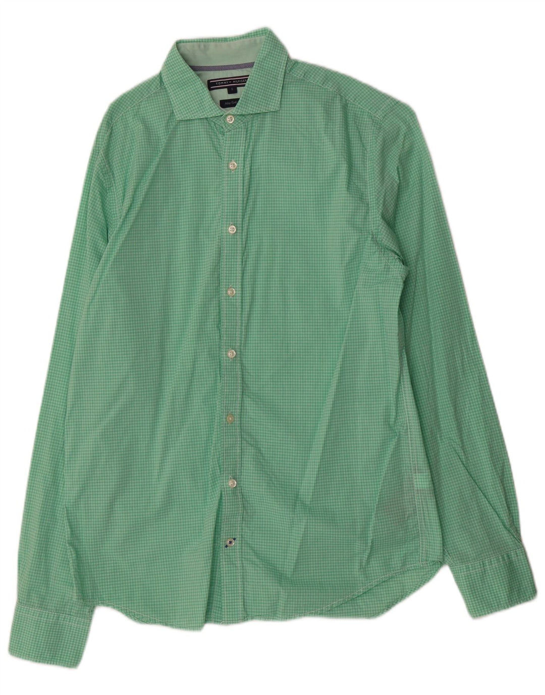 Camicia da uomo Tommy Hilfiger piccola in cotone a quadretti verde
