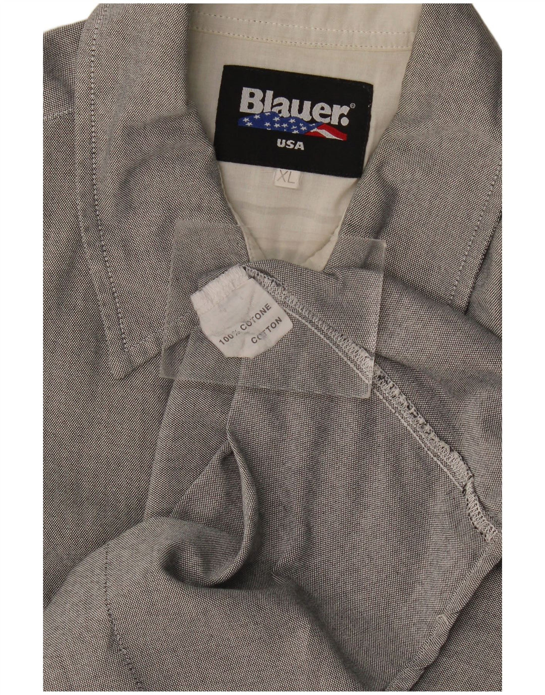 Camicia Blauer Uomo Manica Corta XL Cotone Grigio