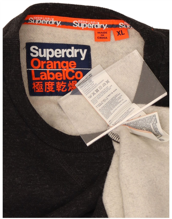 Felpa da uomo SUPERDRY Maglione XL Cotone chiazzato grigio