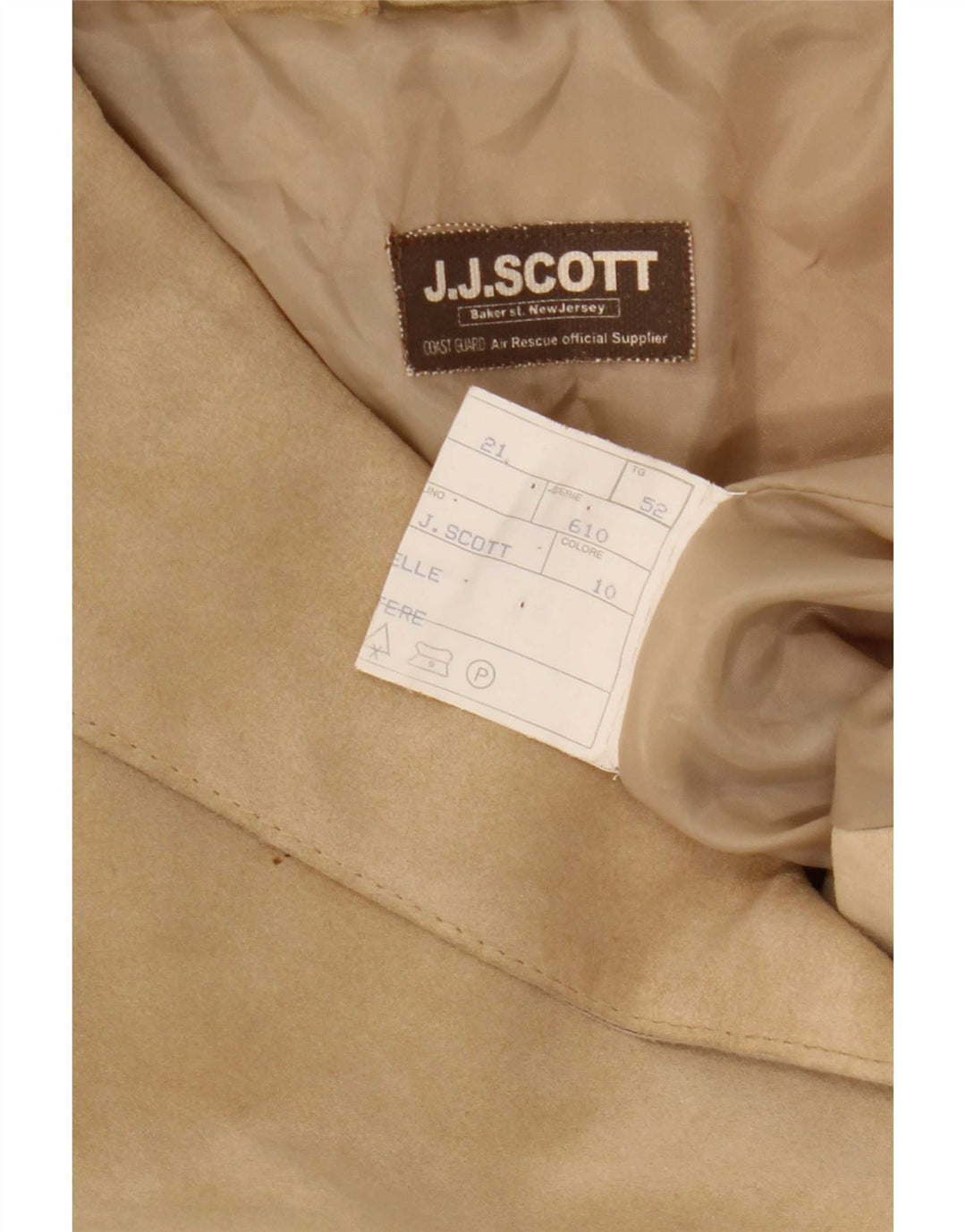Giacca blazer da uomo in pelle scamosciata a 3 bottoni JJScott IT 52 XL in pelle beige