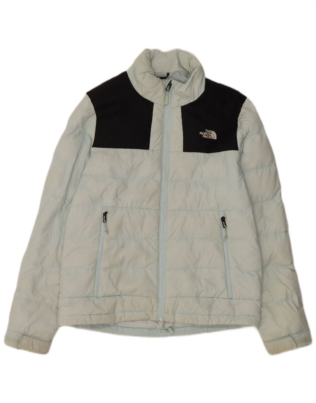 THE NORTH FACE Giacca imbottita con grafica da donna UK 14 Colorblock blu medio