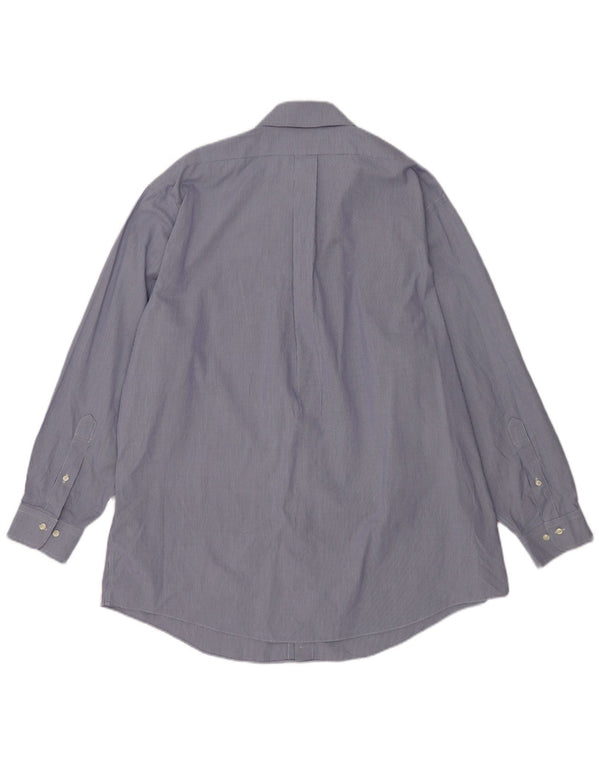 Camicia da uomo slim fit Brooks Brothers taglia 18 4/5 2XL cotone pied de poule blu