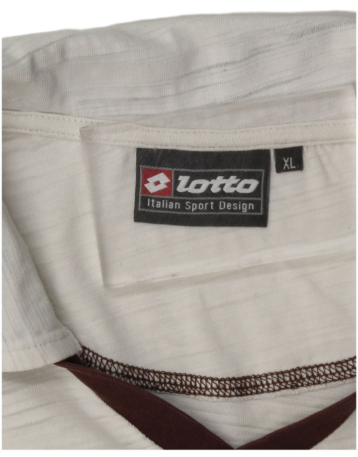 Polo grafica da uomo Lotto XL bianca a blocchi di colore