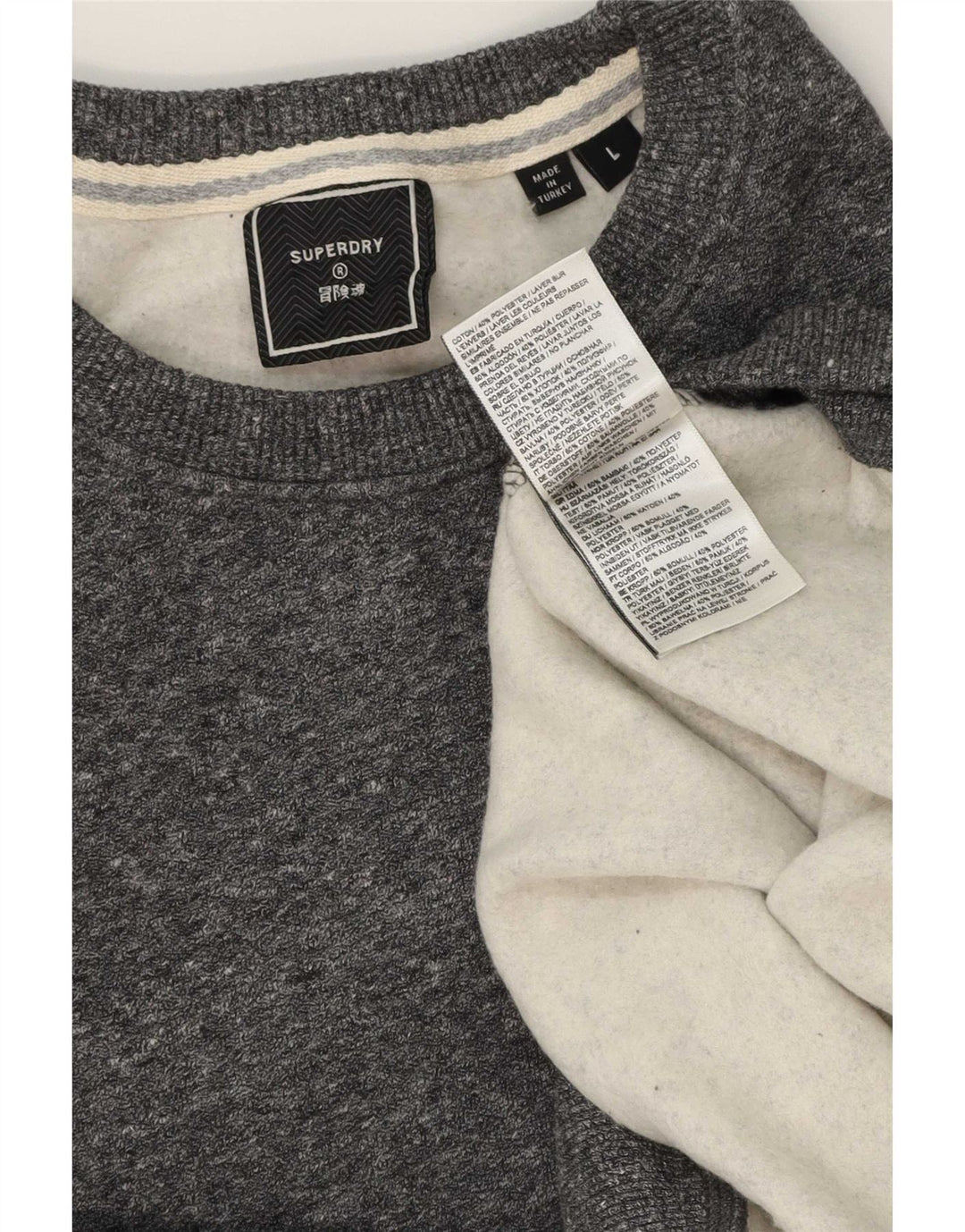 Felpa da uomo Superdry Maglione grande cotone chiazzato grigio