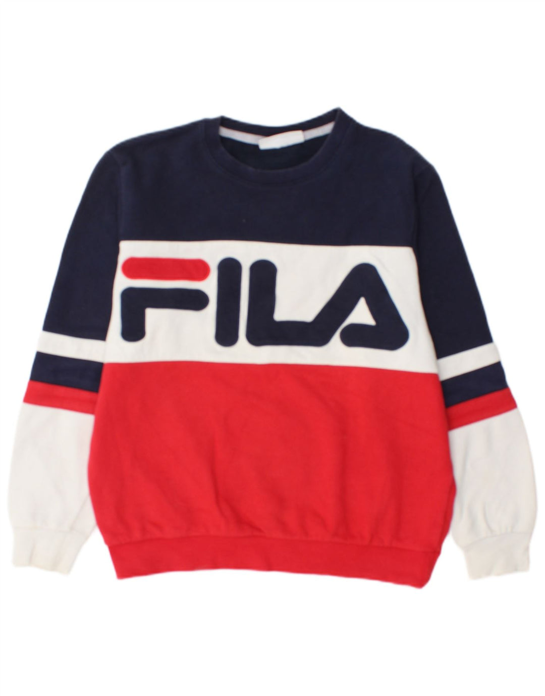 Fila Felpa grafica da uomo Maglione piccolo in cotone color block multicolore