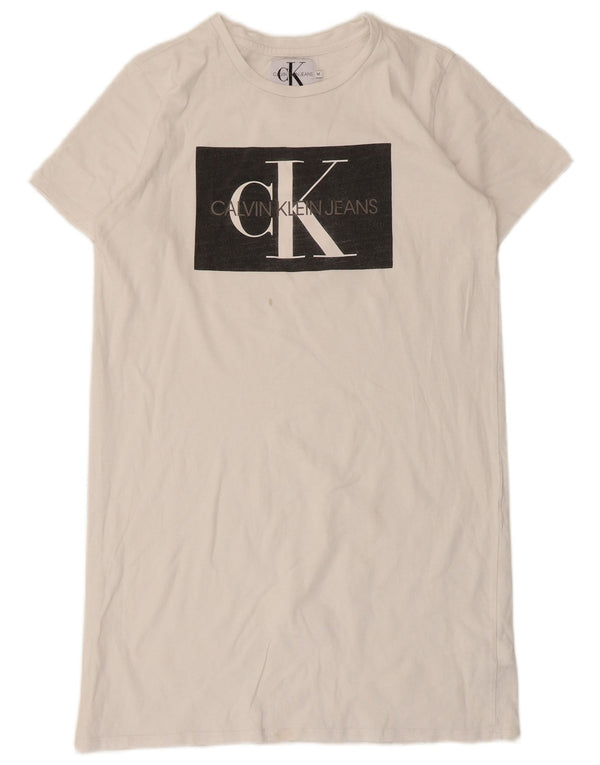 Calvin Klein Jeans Abito T-shirt con grafica da donna Cotone bianco medio