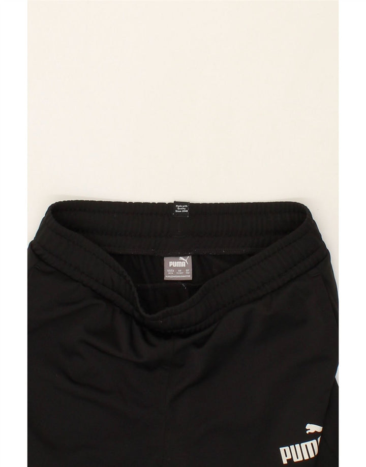 PUMA Boys Tracksuit Trousers Joggers 11-12 Years Black Polyester Vintage Puma and Second-Hand Puma from Messina Hembry 