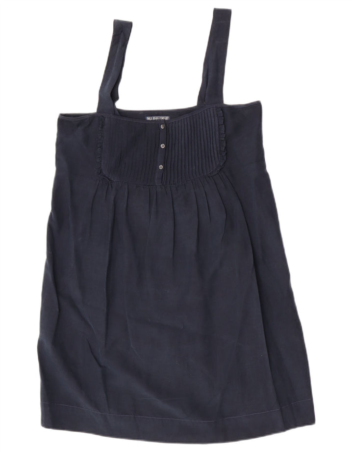 Camicetta senza maniche da donna Ralph Lauren Top UK 12 Seta blu navy medio