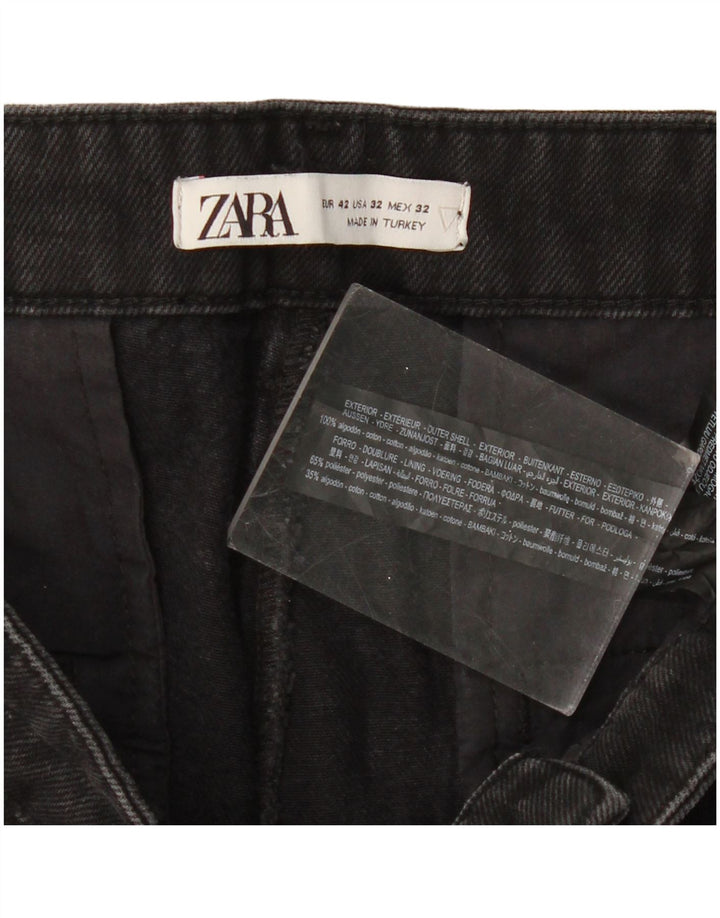 Jeans slim da uomo ZARA EU 42 Large W32 L27 cotone nero