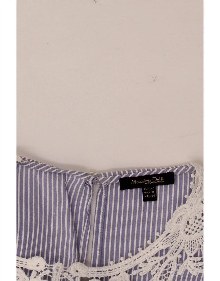 MASSIMO DUTTI Camicetta senza maniche da donna Top EU 40 Blu medio a righe