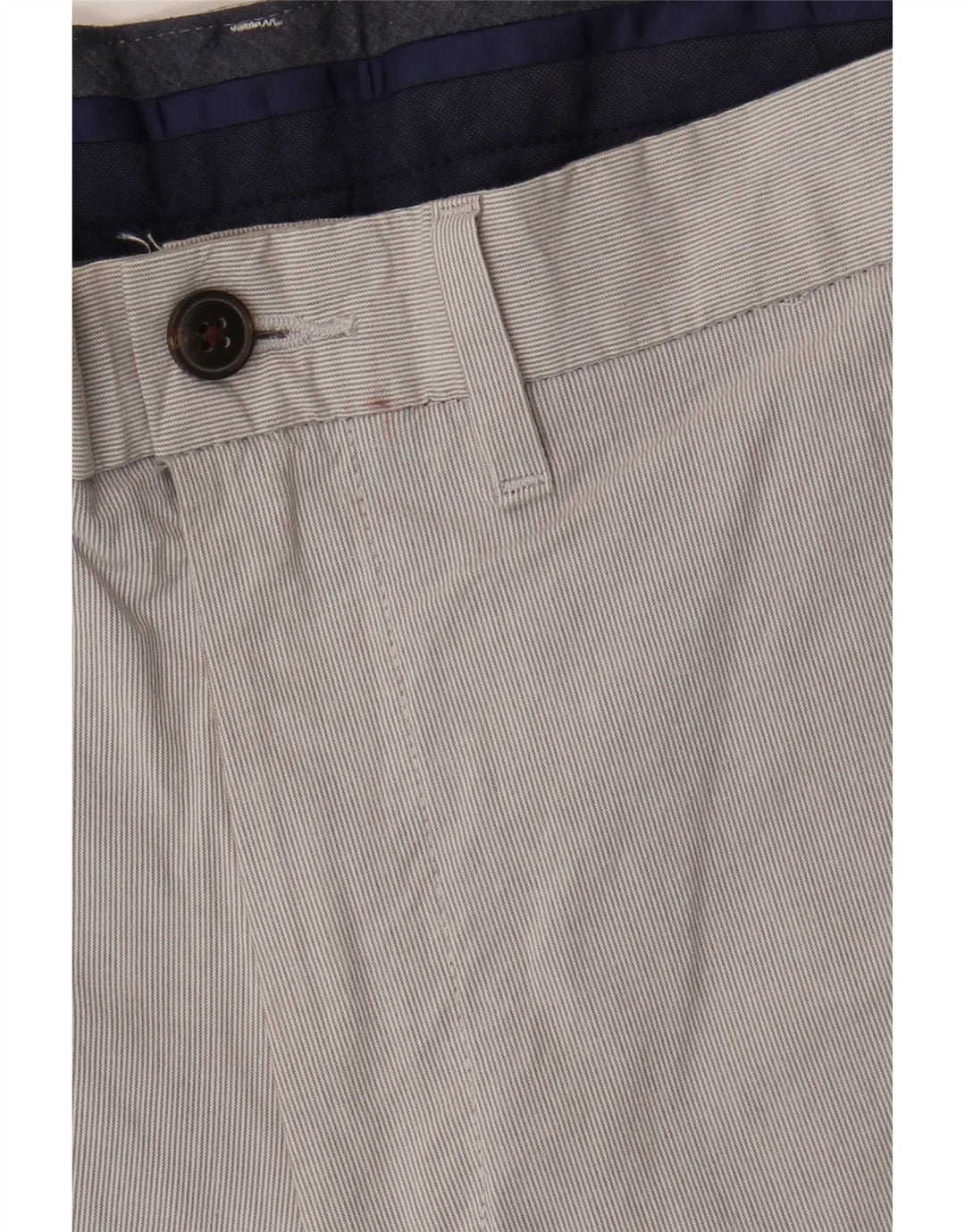 Pantaloncini chino da uomo Marks & Spencer W32 cotone gessato grigio medio