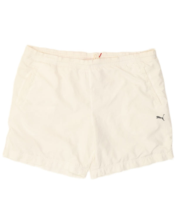 Pantaloncini sportivi da uomo Puma Large bianchi in poliestere