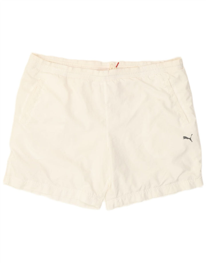 Pantaloncini sportivi da uomo Puma Large bianchi in poliestere