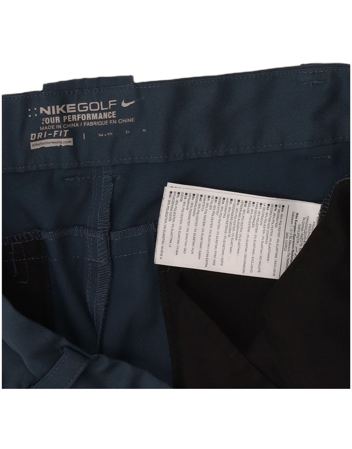 Pantaloni regolari da golf Nike da uomo W34 L32 poliestere blu